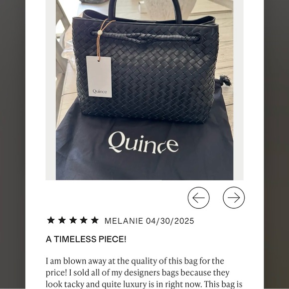 Quince Italian Leather Handwoven Satchel Black - Picture 10 of 12